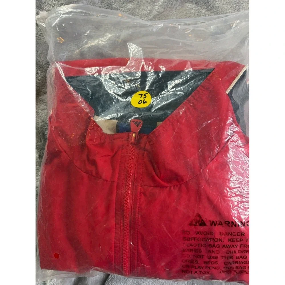 Vtg adidas Track Jacket Mens 2XL Red Colorblock Full Zip Embroidered